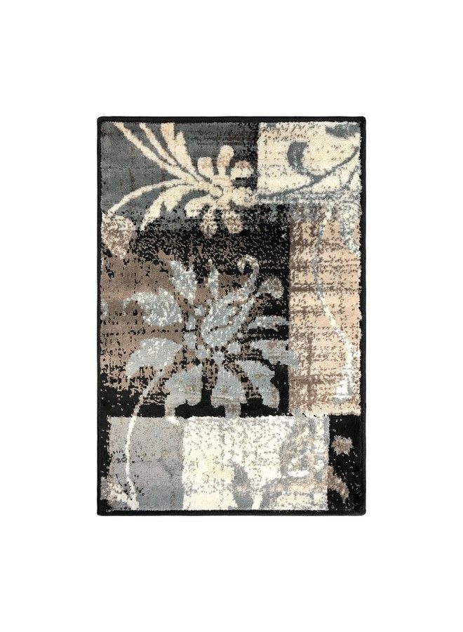 Superior Indoor Area Rug Jute Backed Perfect For Hallway Entryway Office Living Dining Room Bedroom Kitchen Floor Modern Floral Patchwork Decor Pastiche Collection 2Ft X 3Ft Beige - Image 3