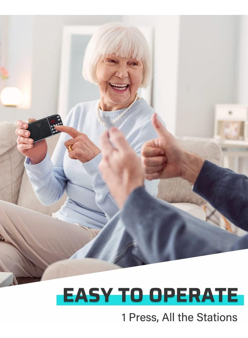 AROAQ J-189 Bluetooth AM FM Radio Small Portable Radio Dual Speaker Heavy Bass - Image 3