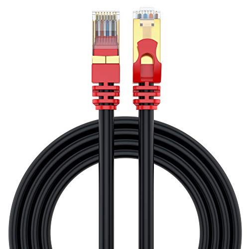 MutecPower 16.5 ft / 5m CAT 7 Outdoor Waterproof Direct Burial RJ45 Ethernet Network Cable - SFTP - 600 Mhz - Black with Cable Ties & Clips - Image 3