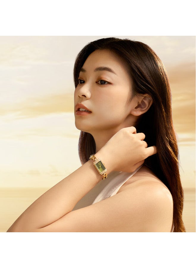Davena [new Year Gift] Tiweina Small Pin Watch For Women, Elegant Light Luxury Green Watch, Birthday Gift For Girlfriend - Image 2