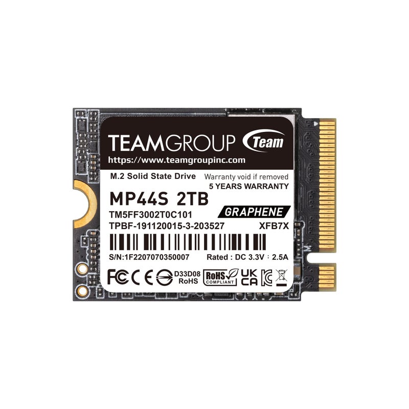 TEAMGROUP MP44S SSD 2TB SLC Cache Gen 4x4 M2 2230 PCIe 40 NVMe Steam Deck ASUS ROG Ally Mini PCs RW Speed up to 50003500 MBs TM5FF3002T0C101 - Image 2