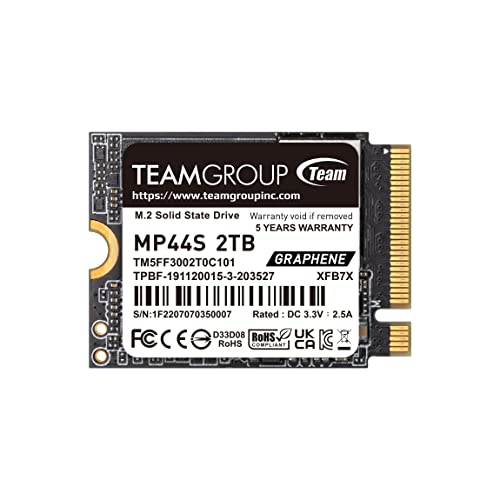 TEAMGROUP MP44S SSD 2TB SLC Cache Gen 4x4 M2 2230 PCIe 40 NVMe Steam Deck ASUS ROG Ally Mini PCs RW Speed up to 50003500 MBs TM5FF3002T0C101 - Image 1