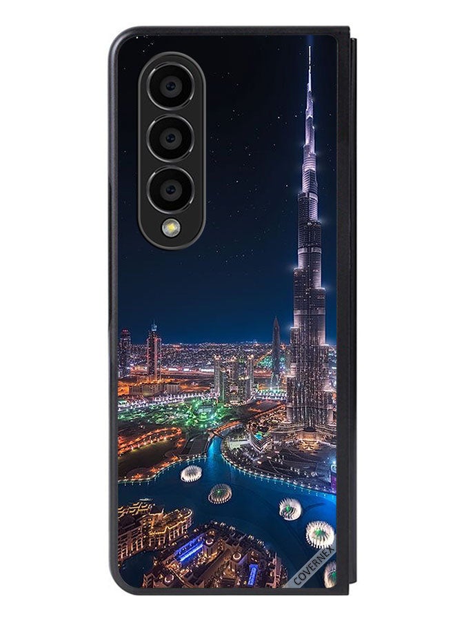 Covernex Protective Case Cover For Samsung Galaxy Z Fold 4 Night View Of Downtown - Image 1