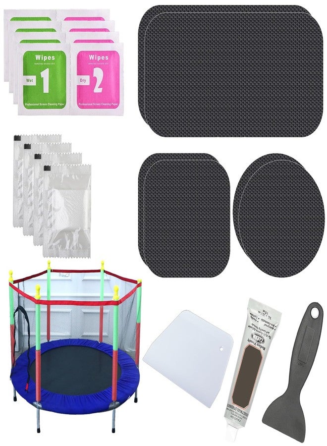 TIUSUTA Heavy-Duty Trampoline Patch Repair Kit: 6 Self-Adhesive Patches (2 Square+2 Rectangular+2 Round) Repair Trampoline Mat Tear or Hole in a & Quick Mat Repairs - Image 1
