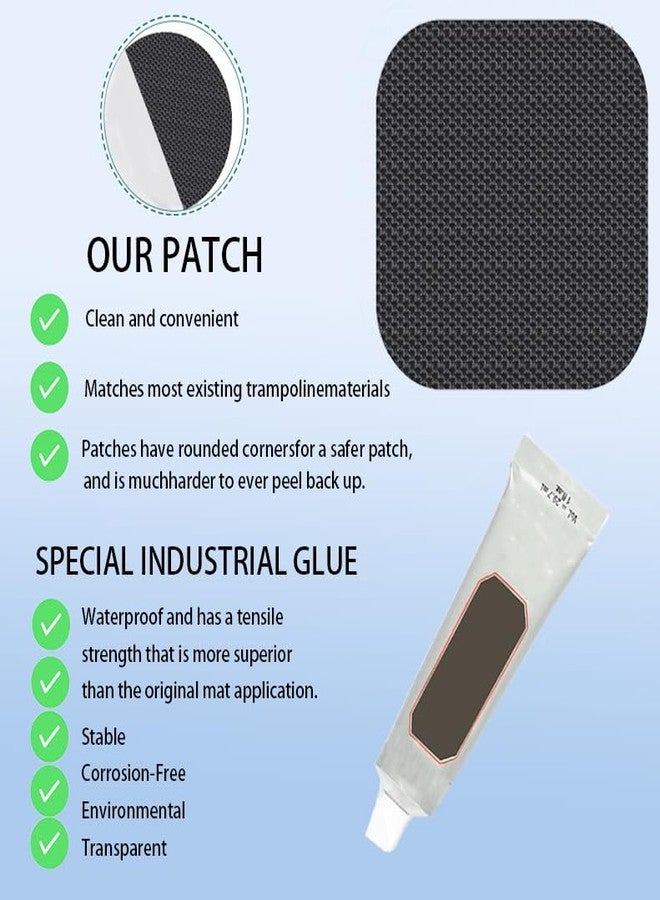 TIUSUTA Heavy-Duty Trampoline Patch Repair Kit: 6 Self-Adhesive Patches (2 Square+2 Rectangular+2 Round) Repair Trampoline Mat Tear or Hole in a & Quick Mat Repairs - Image 3