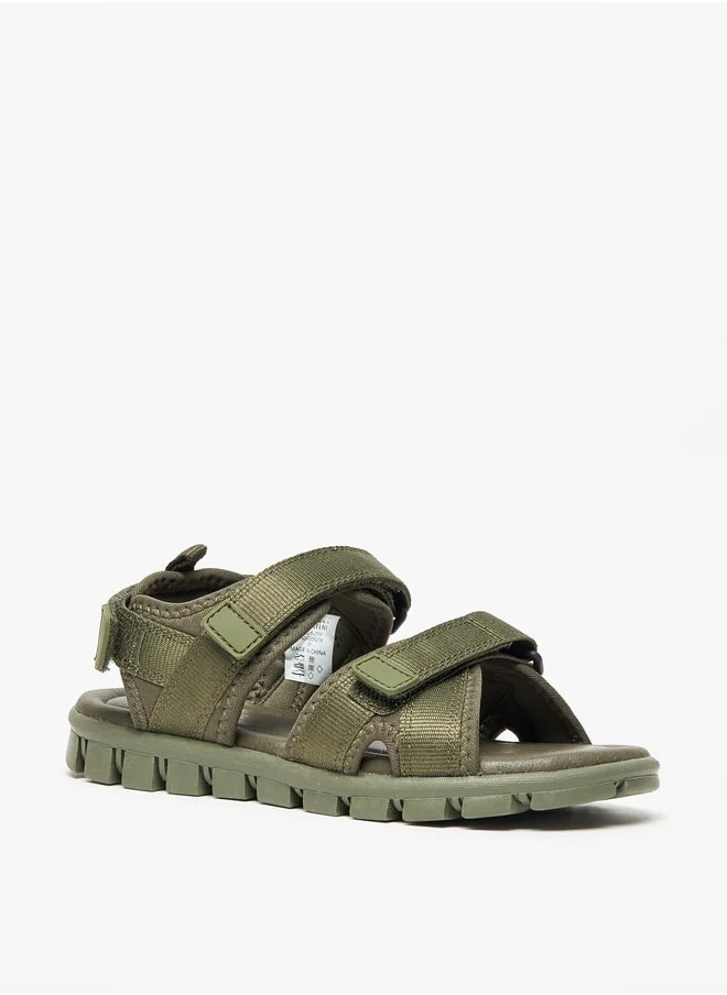 دوتشيني Boys Mister Panelled Sandals with Hook and Loop Closure