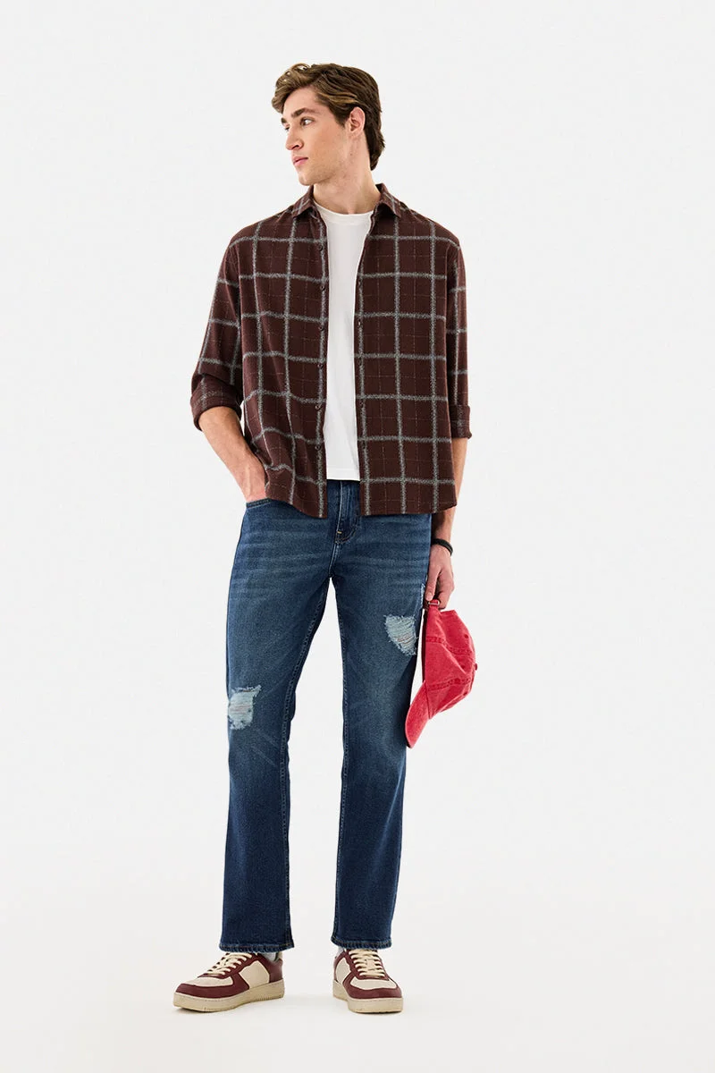 SNITCH Straight Fit Stretch Distressed Jeans