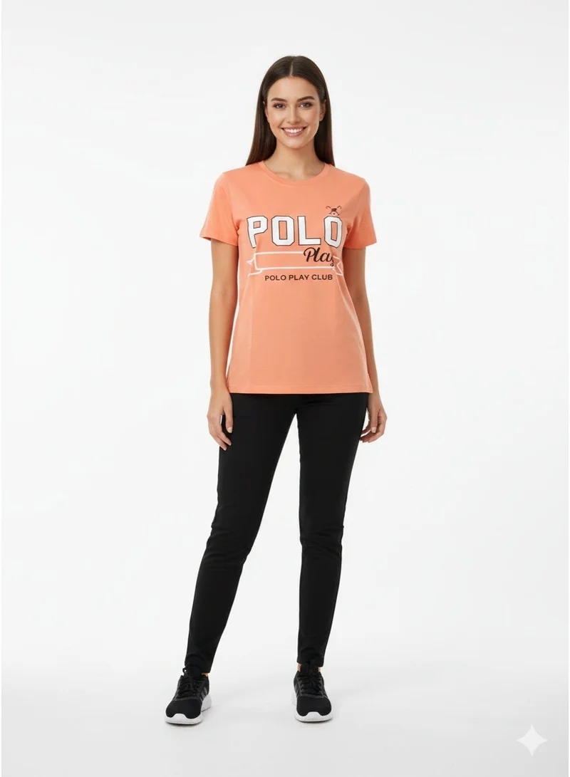 Polo Play Girls Graphic T-shirt -ORANGE