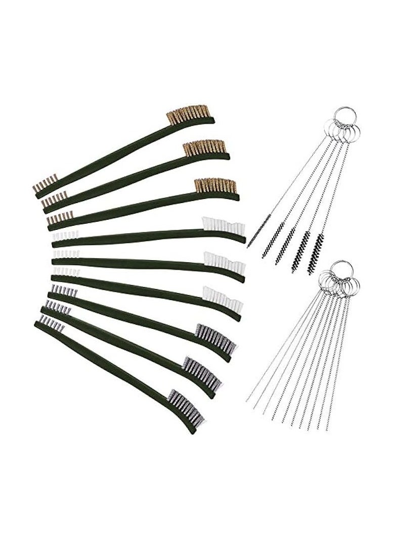 erorex 9 PCS Wire Brush with Carb Cleaner Set, Wire Brush Set for Car Detailing Cleaning 3 Brass Brush 3 Steel Brush 3 Nylon Brush Tool Kits  - Image 4
