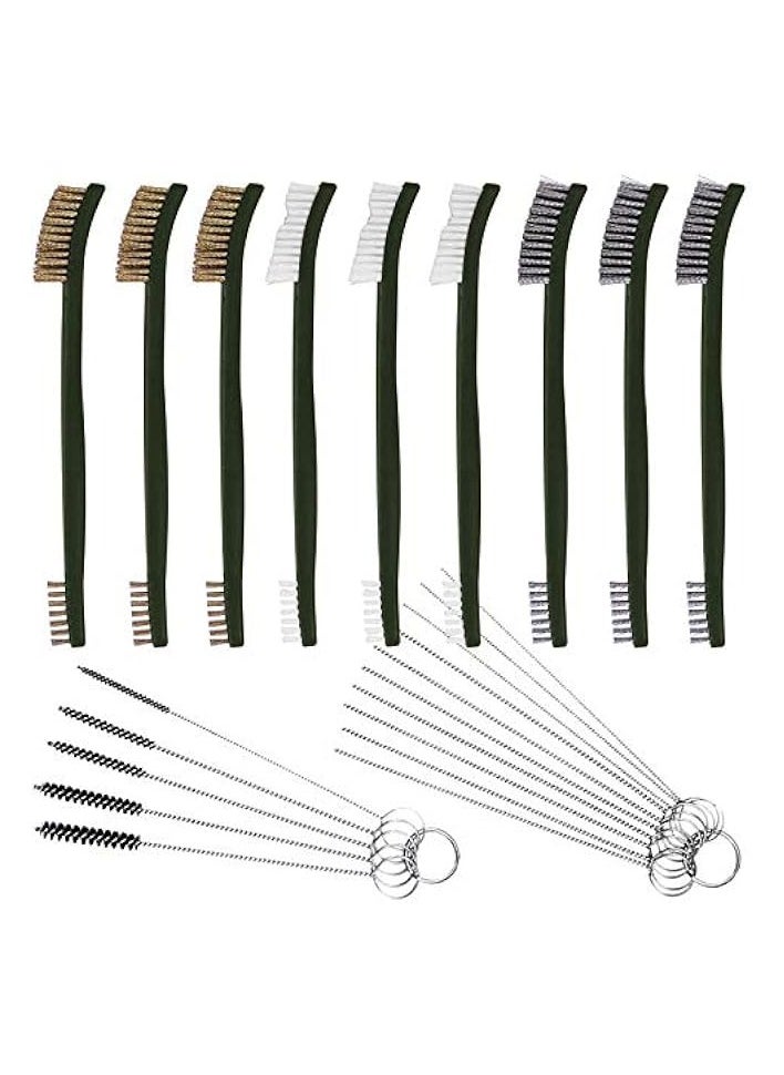 erorex 9 PCS Wire Brush with Carb Cleaner Set, Wire Brush Set for Car Detailing Cleaning 3 Brass Brush 3 Steel Brush 3 Nylon Brush Tool Kits  - Image 1