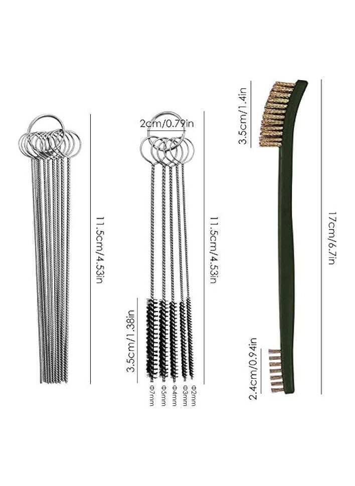 erorex 9 PCS Wire Brush with Carb Cleaner Set, Wire Brush Set for Car Detailing Cleaning 3 Brass Brush 3 Steel Brush 3 Nylon Brush Tool Kits  - Image 3