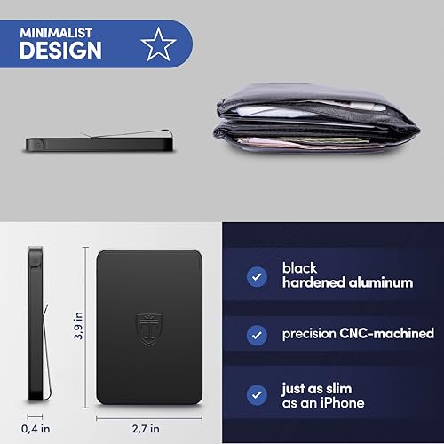 TRAVANDO SLYDE Aluminum Card Holder - RFID Blocking Slim Wallet for Men with Money Clip – Holds Up to 6 Cards – RFID Protected Credit Card Mens Wallet (Black) - Image 5
