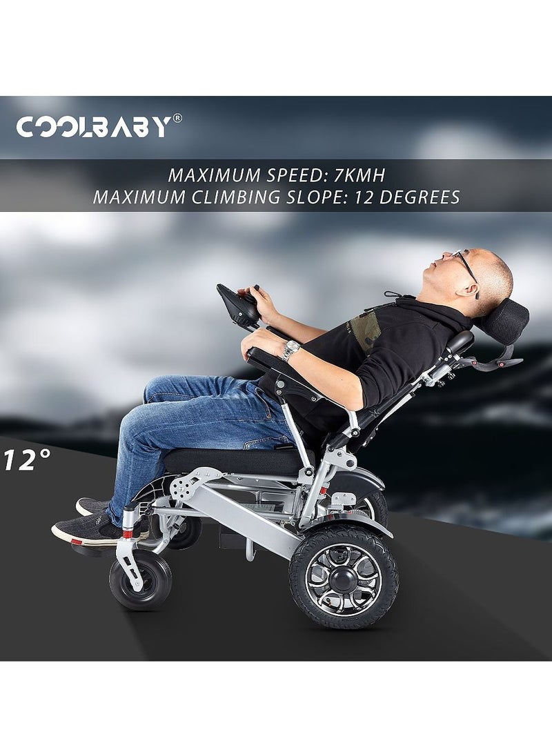 Cool Baby - كرسي متحرك كهربائي من كول بيبي، جهاز تحكم عن بعد، قابل للطي، ذكي وخفيف الوزن وقابل للطي، كرسي متحرك آلي قابل للطي - Image 1