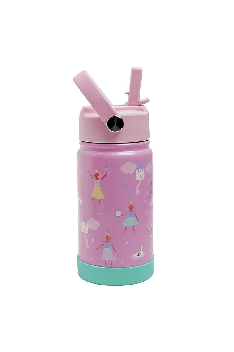 Bamboo Bark Insulated Water Bottle with Straw & Handle – Stainless Steel Double Wall Thermos Flask for Hot & Cold Water, Leak-Proof & Reusable Kids Water Bottle - Image 2