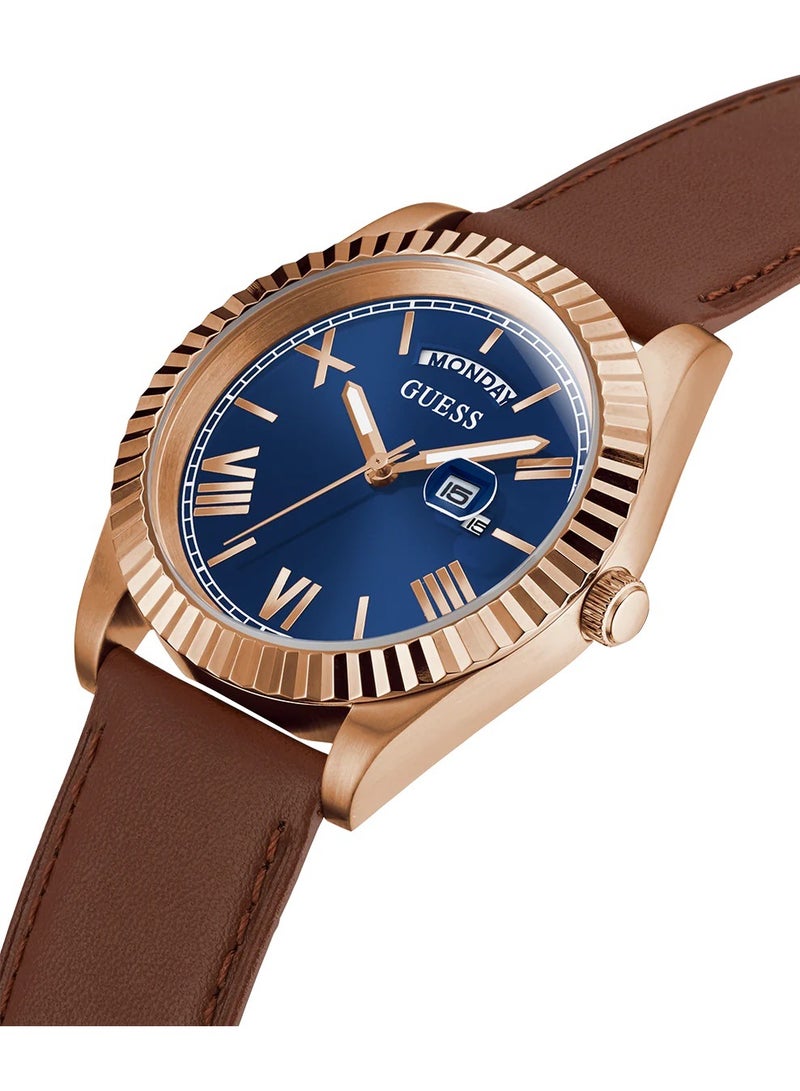 GUESS Men's Analog Leather Wrist Watch - GW0353G2 - 42 mm  - Image 3