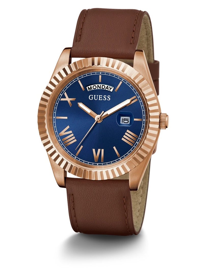 GUESS Men's Analog Leather Wrist Watch - GW0353G2 - 42 mm  - Image 2