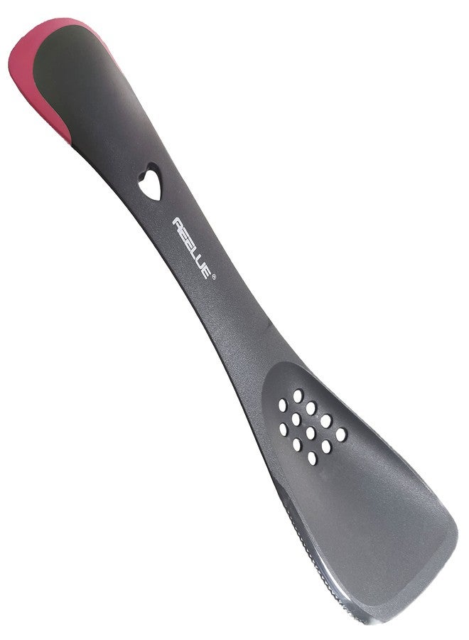 Aeelue Kitchen Utensil 5 in 1 Multifunctional Nonstick Cutter, Turner, Colander, Soup Spoon, Spatula, Red - Image 1