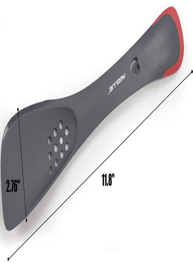Aeelue Kitchen Utensil 5 in 1 Multifunctional Nonstick Cutter, Turner, Colander, Soup Spoon, Spatula, Red - Image 2