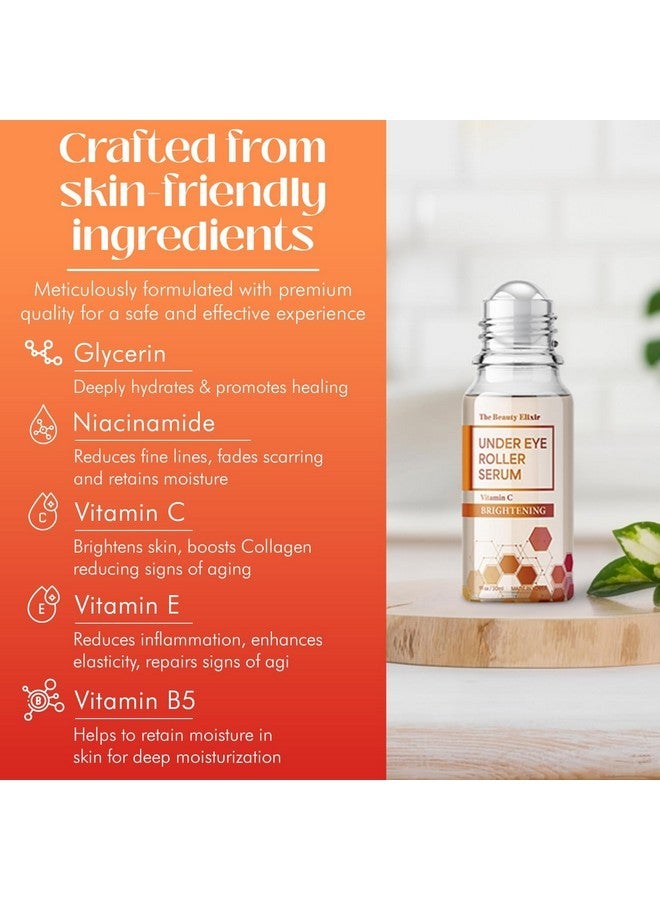 The Beauty Elixir Beauty Elixir Vitamin C Under Eye Roller Serum - Anti-Aging & Reduces Puffiness - Dermatologist Tested, Clean Beauty & Natural Ingredients for All Skin Types - 1 Fl. Oz - Image 4