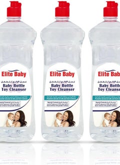 Elite Baby Toy Disinfectant Spray Kills 99.9% Viruses & Bacteria, Rinse-Free, Gentle Formula, Safe Cleaning 1L Bottle Pack of 3