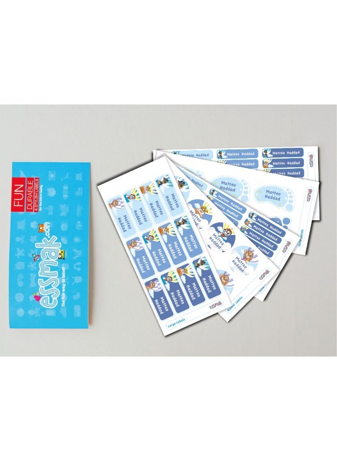 Essmak Paw Patrol Personalized Waterproof Name Labels for Kids – Set of 74 Custom Stickers for School Supplies, Lunch Boxes, Clothes and Toys  - Image 2