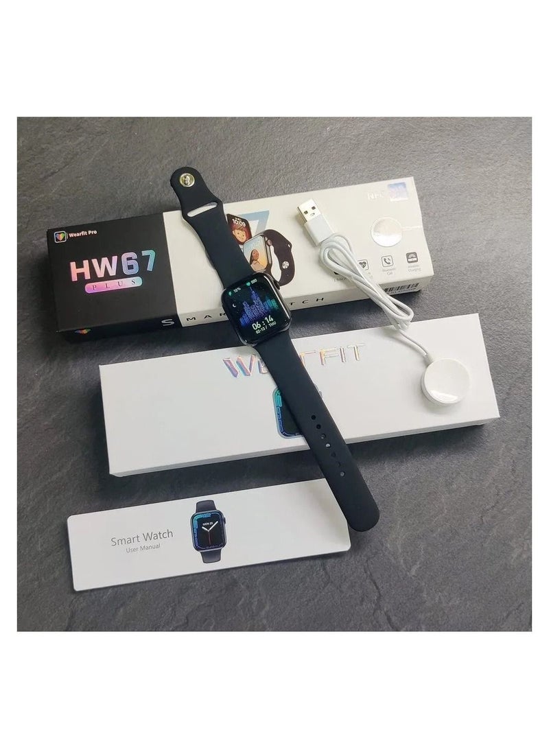 New 2023 HW67 PLUS Smart Watch Bluetooth Call NFC Wireless Charging Heart Rate - Pink