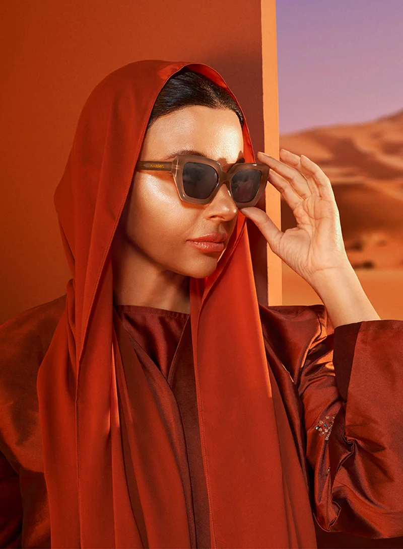 30Sundays Phoenix,Women Sunglasses, Cat Eye Sunglasses, UV Protection: UV400 (Beige,Brown)