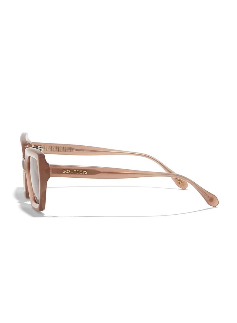 30Sundays Phoenix,Women Sunglasses, Cat Eye Sunglasses, UV Protection: UV400 (Beige,Brown)