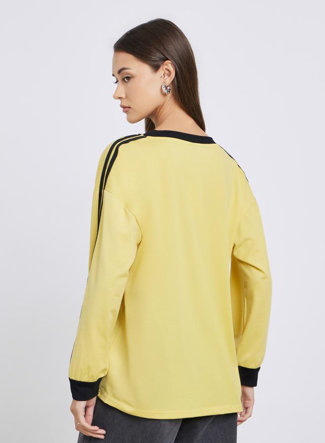 Styli Oversized Color Block Long Sleeve T-Shirt - Image 4