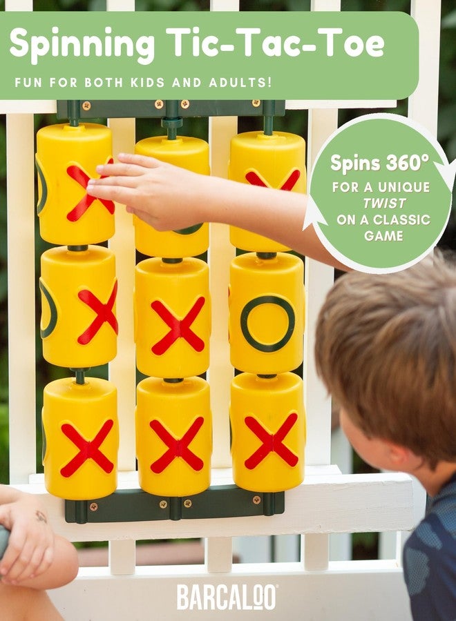 Barcaloo Tic Tac Toe Spinner Activity Panel - Swing Set Accessories - Playground Accessories for Kids Outdoor - Treehouse and Playset Equipment Attachments - Outdoor Tic Tac Toe Set - 12x19 - Yellow - Image 4