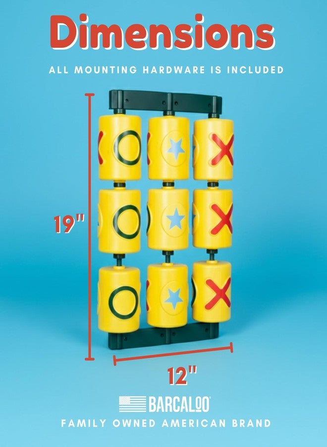 Barcaloo Tic Tac Toe Spinner Activity Panel - Swing Set Accessories - Playground Accessories for Kids Outdoor - Treehouse and Playset Equipment Attachments - Outdoor Tic Tac Toe Set - 12x19 - Yellow - Image 2