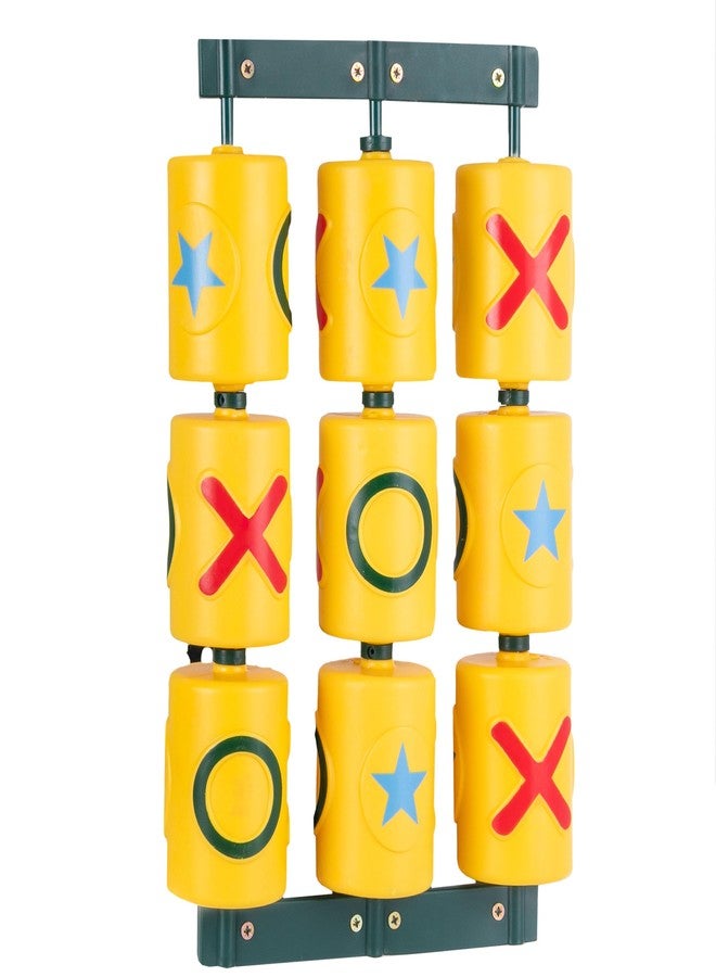 Barcaloo Tic Tac Toe Spinner Activity Panel - Swing Set Accessories - Playground Accessories for Kids Outdoor - Treehouse and Playset Equipment Attachments - Outdoor Tic Tac Toe Set - 12x19 - Yellow - Image 1