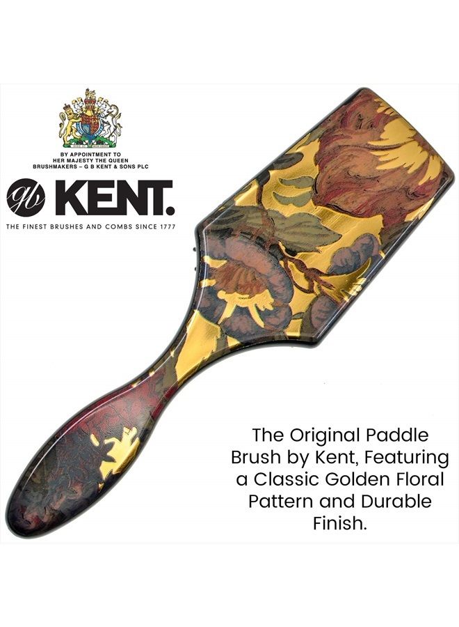 Kent LPB2 8.25" Small Square Paddle Cushioned Wet Dry Pro Hair Brush. Grooming, Detangling, & Smoothing Floral Print. Best Flat Everyday Men Women Brush For Curly, Thick or Thin Hair and Wigs - Image 4