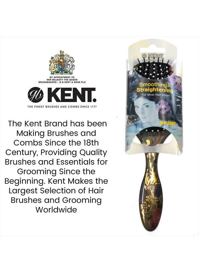 Kent LPB2 8.25" Small Square Paddle Cushioned Wet Dry Pro Hair Brush. Grooming, Detangling, & Smoothing Floral Print. Best Flat Everyday Men Women Brush For Curly, Thick or Thin Hair and Wigs - Image 5