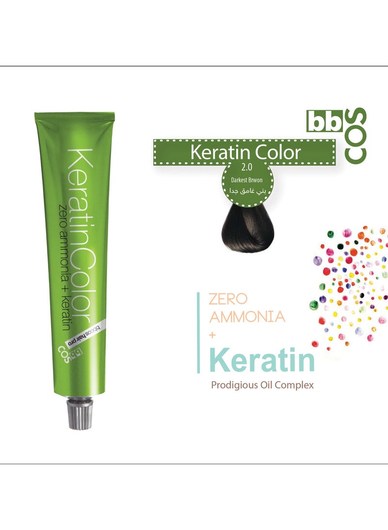 Keratin Hair Color 100 ml 2.0