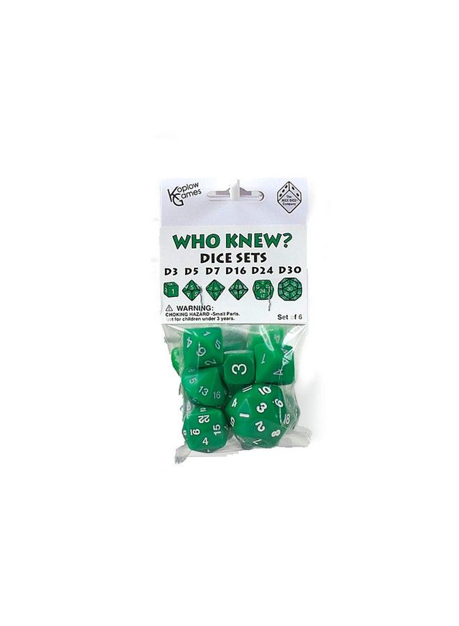 Koplow Games Green Special Who Knew 6 Dice Set  - Image 1