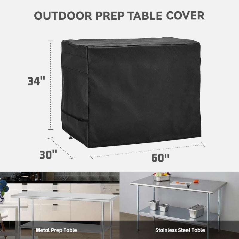 Wnanan Stainless Steel Table Cover - Heavy Duty Waterproof Cover for 60 x 30 Inches Metal Prep Table, Compatible with 60 inch Outdoor Utility Cart and Storage Cabinet Black - Image 2