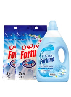 Fortune Laundry Combo Detergent powder 3kg x 2pcs with Fabric Softener Blue 3 Litre - pzsku/Z6A66C277B03F51064A99Z/45/_/1682234438/3297fe75-dc24-45cb-9760-855ede627cfd