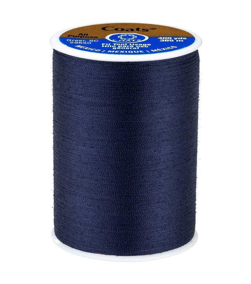 Coats Clark AllPurpose Navy Thread 400 Yard Spool 1 Spool of Yarn