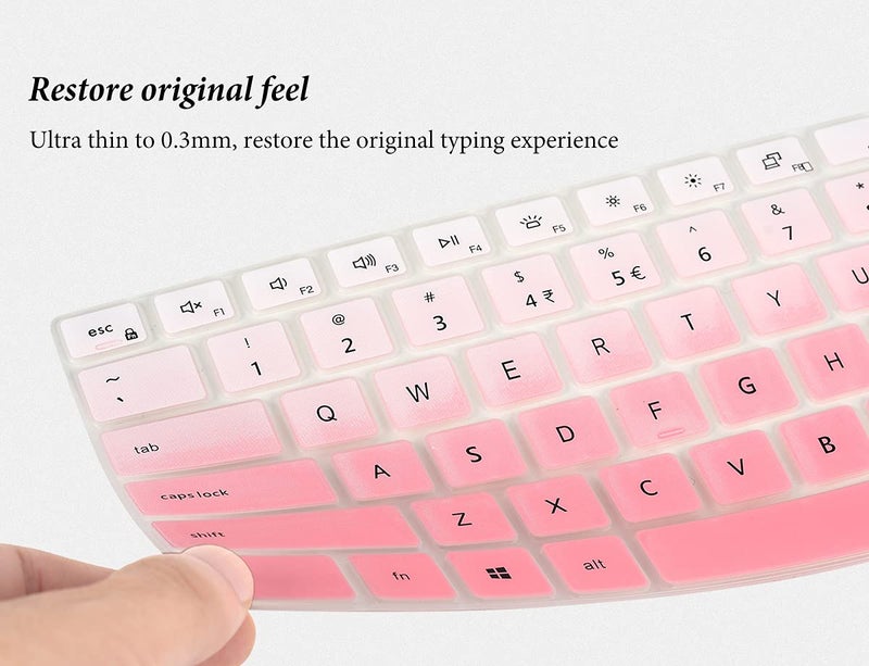 CASEDAO Keyboard Cover for 14" Dell Inspiron 14 5430 5425 5420 5410 5415 5418 7435 7430 7425 7420 7415 2-in-1 Laptop,Dell Latitude 3320 3420/Inspiron 13 5310 13.3"/Inspiron 16 5635 5630 7630 Skin-Gradual Pink - Image 5