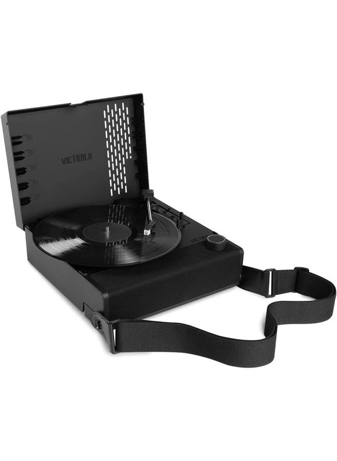 VICTROLA Revolution GO 3-Speed Bluetooth Portable Rechargeable Record Player with Built-in Speakers | Black VSC-750SB-BLK  - Image 1