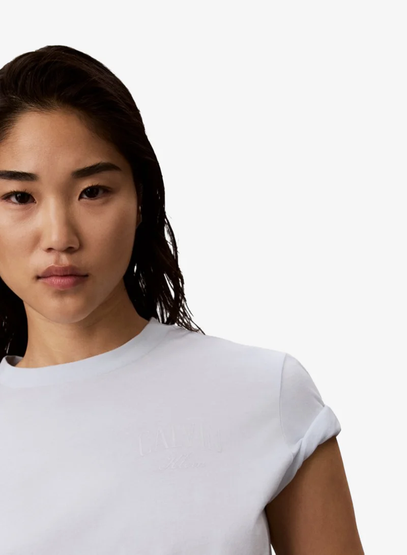 Calvin Klein Jeans  Metallic Logo Crew Neck T-Shirt for Women | Best Price UAE
