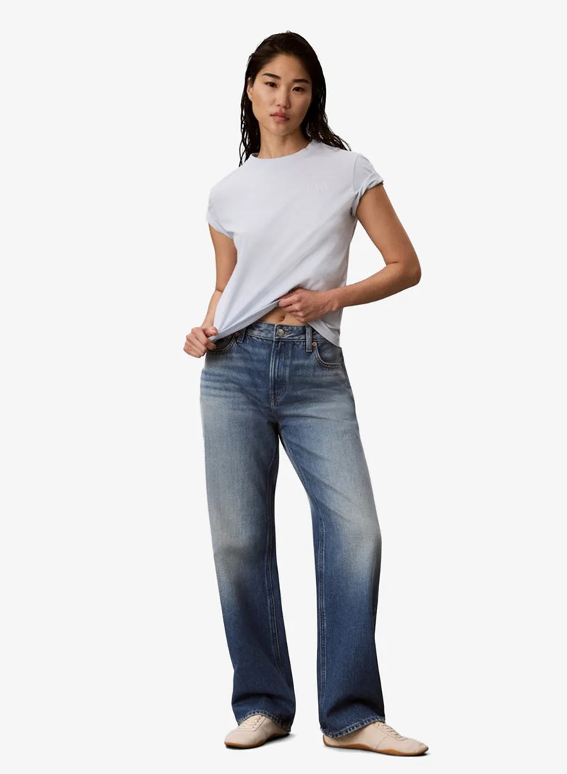 Calvin Klein Jeans  Metallic Logo Crew Neck T-Shirt for Women | Best Price UAE