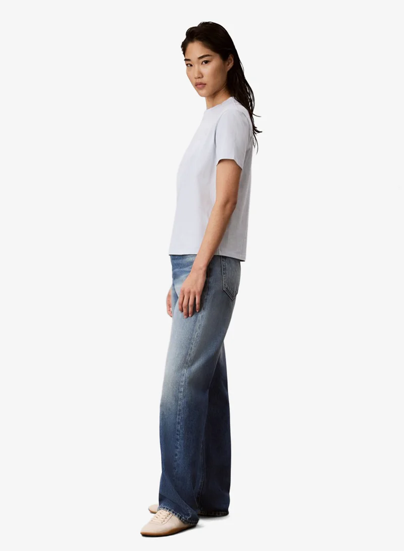 Calvin Klein Jeans  Metallic Logo Crew Neck T-Shirt for Women | Best Price UAE