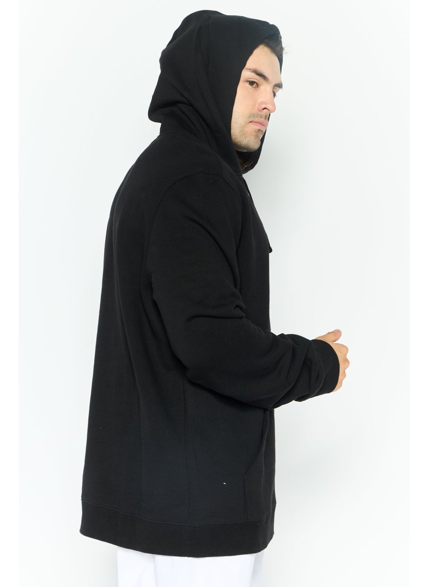 Hurley Men Sportswear Fit Outdoor Hoodie, Black  - Image 3