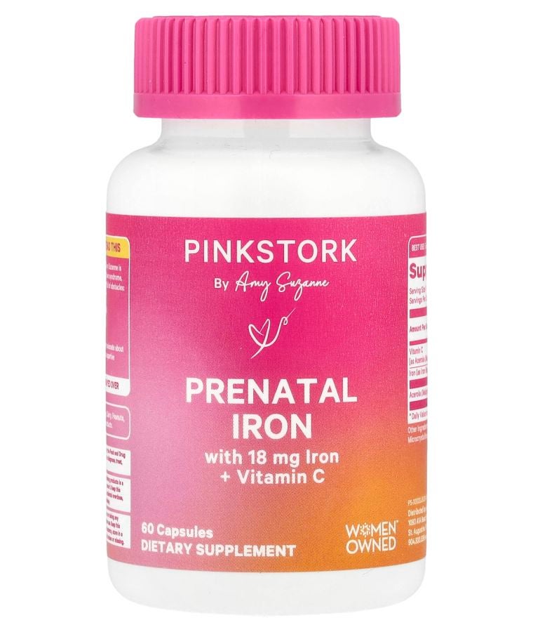 Pink Stork Prenatal Iron With Vitamin C 60 Capsules