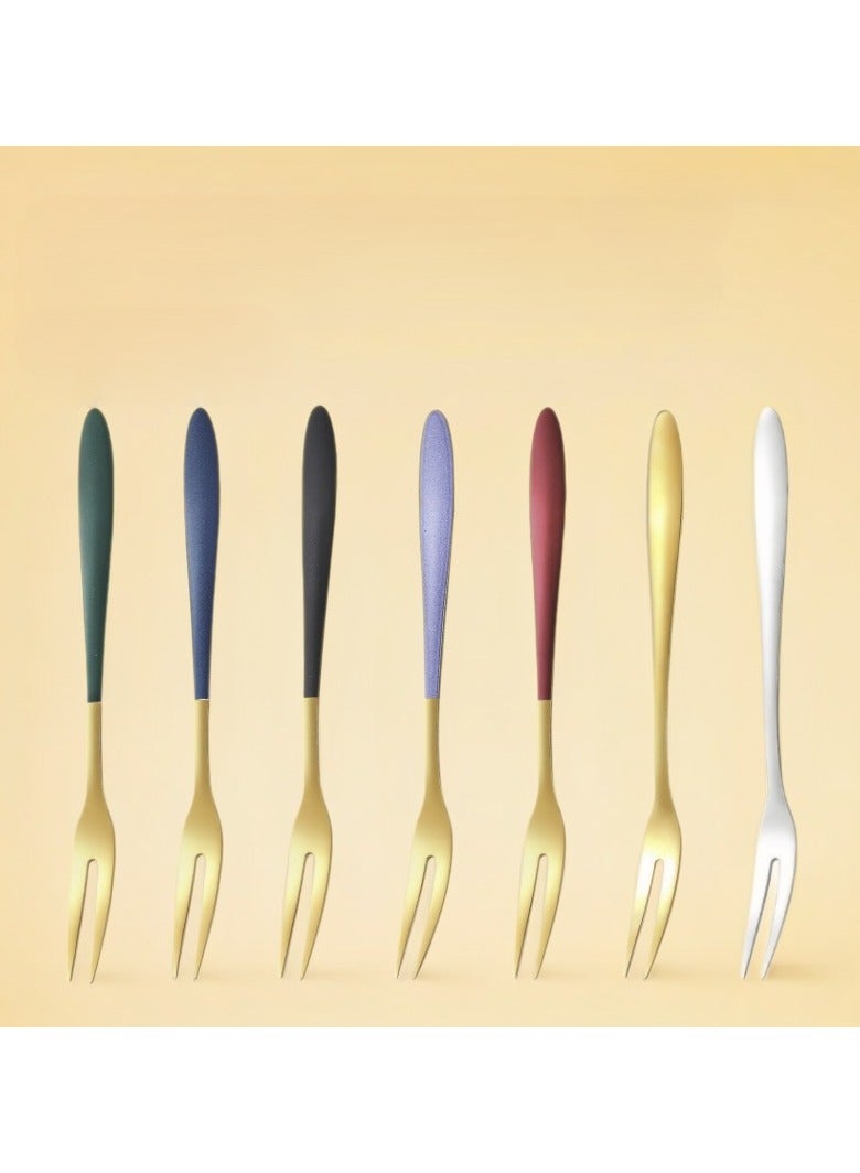 Stainless steel Fruit fork, dessert fork, Dates Fork, Home Tableware, 7 Pcs - Image 1