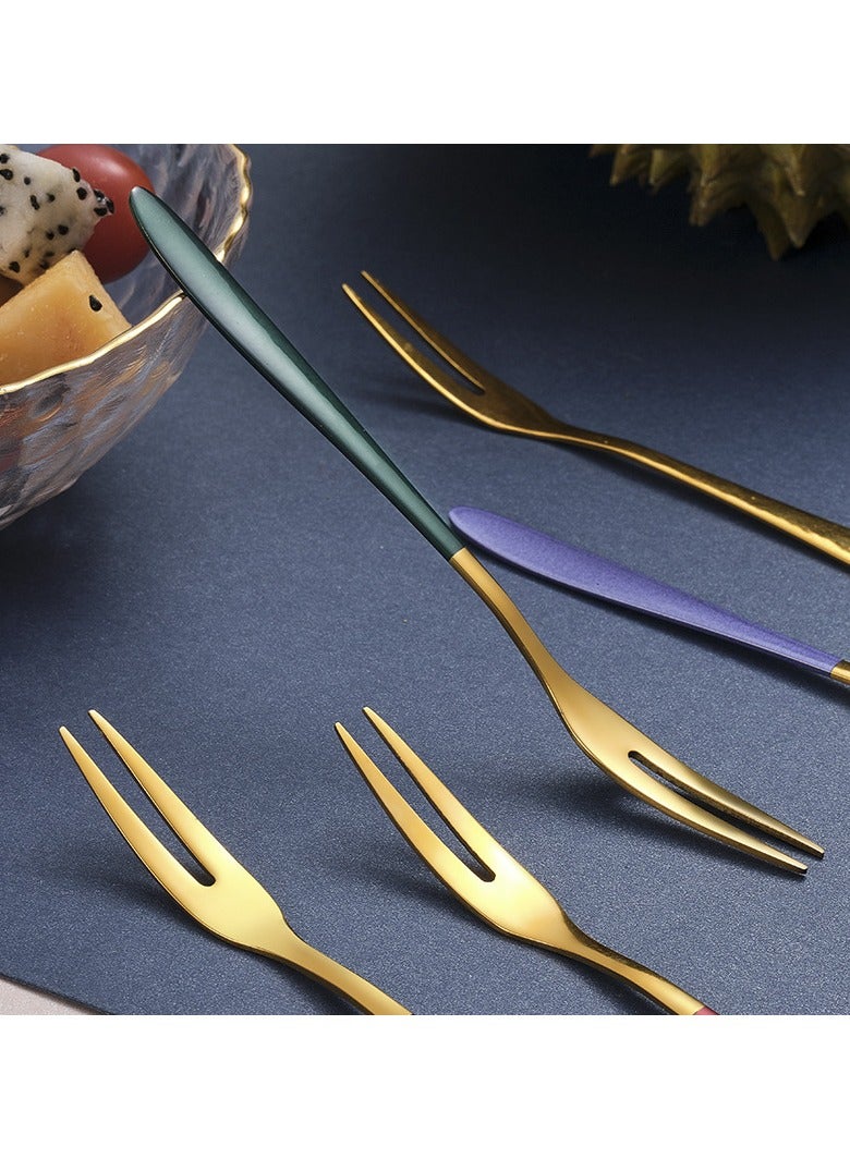 Stainless steel Fruit fork, dessert fork, Dates Fork, Home Tableware, 7 Pcs - Image 3