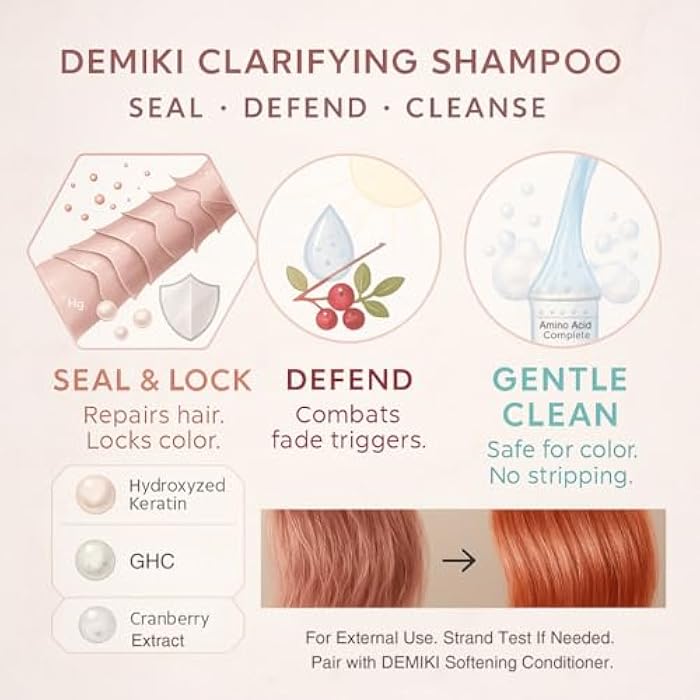 DEMIKI Shampoo for Women,Japanese Shampoo for Oily Hair, Sulfate Free & Paraben Free, Keratin Care,Organic Rose Scent, Clarifying,Moisturizing, Volumizing Hair Care, Anti Dandruff 450ml,16oz - Image 5