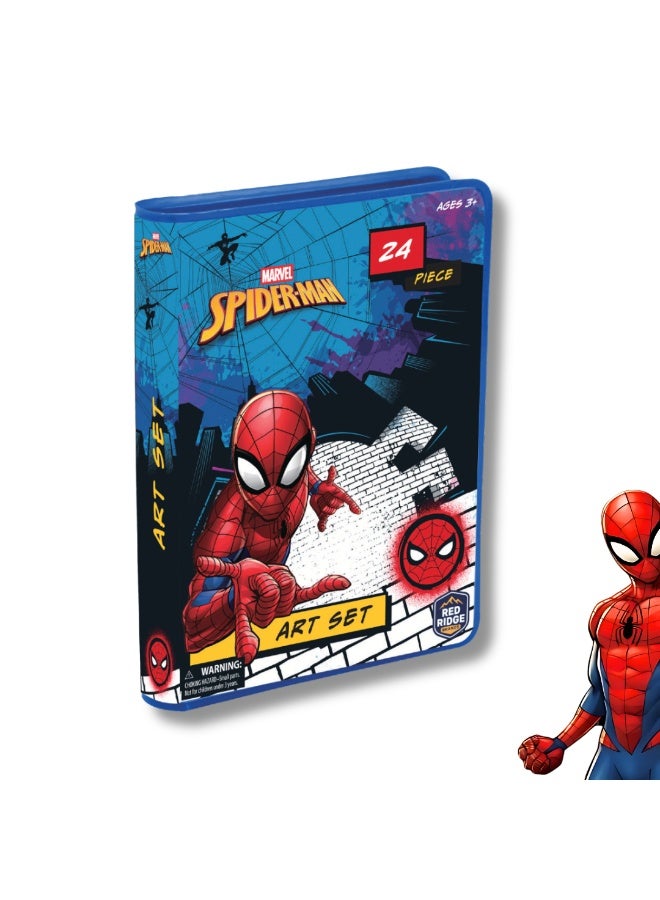 Disney Marvel Spiderman 24 Pcs Art Set | Coloring Activity | Educational & Learning Kit | Ideal For Gifting | Age 3+ - Image 1
